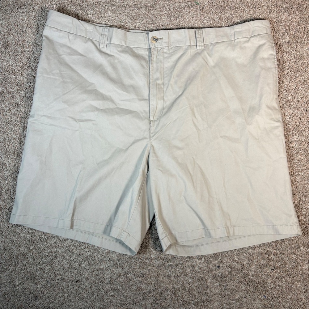Harbor‎ Bay Khaki Shorts Flat Front Casual Everyday Mens Size 50R